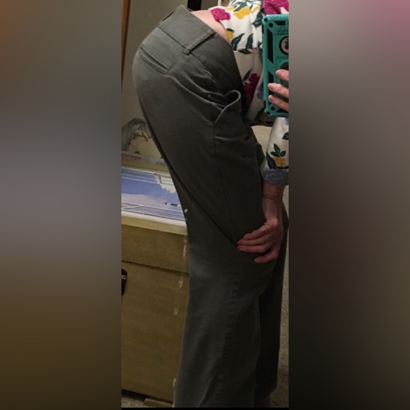 Express Army green low rise trousers w pockets - Sz 0 - Picture 7 of 7